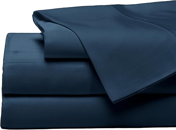 Cozy Earth Luxury Bed Sheet Set - 100% Viscose from Bamboo Fabric, Ultra-Soft & Breathable, Fits Regular & Deep Pocket Mattresses up to 20" - 4 Pieces Queen Sheet Set Pacific Blue