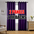 MIUCO 2 Panels Room Darkening Thermal Insulated Grommet Window Blackout Curtains for Bedroom 95 Inches Long Purple