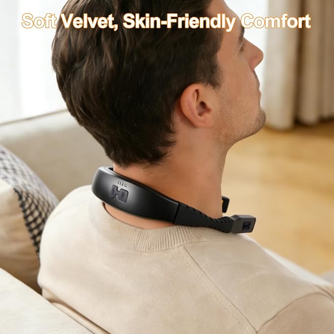 Rechargeable Neck Light with Dual-Sided LED, 1200mAh Battery, Large Velvet Neck Pad, Perfect for Bed Reading, Knitting, Camping, and Book Lovers(Black)