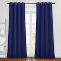 NICETOWN Navy Blue Blackout Curtains 102 inches Long, Grommet Thermal Insulated Solid Room Darkening Window Treatments Sound Reducing for Living Room, W46 x L102, Set of 2