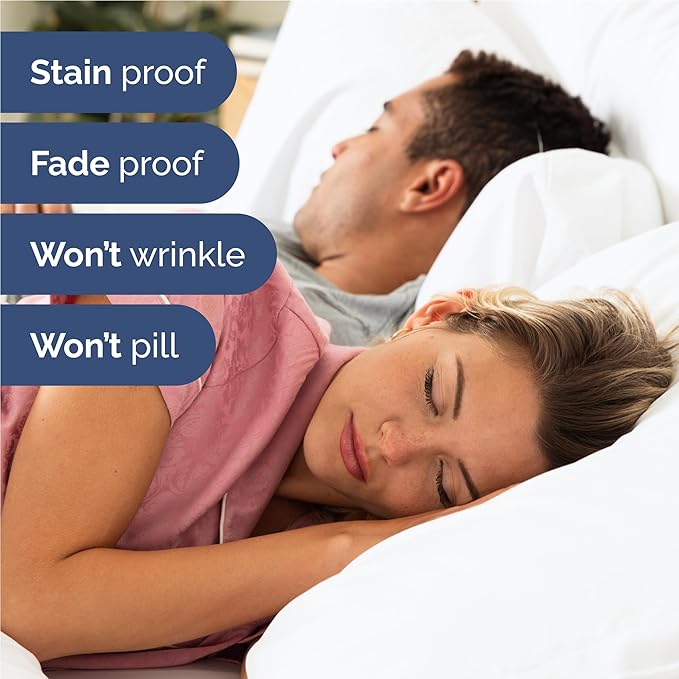 Full 6 Piece Sheet Set - Cooling, Comfy & Breathable - Hotel Luxury Bedding, Includes Fitted Sheet for Women, Men, Kids and Teens - 1 Flat, 1 Fitted Sheet, 4 Pillowcases with Deep Pockets - White