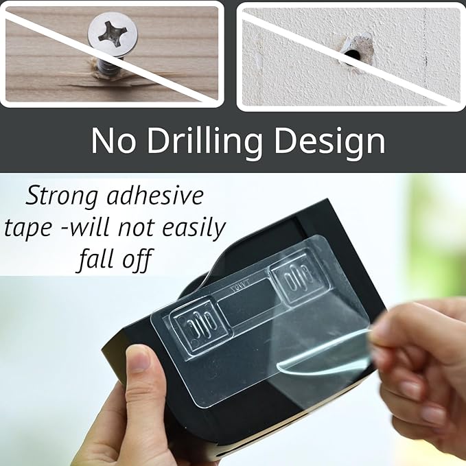 LINFIDITE TV Remote Holder Wall Mount Remote Control Holder for Bed Universal Bedside Wall Remote Holder Caddy Organizer Hole-Free Remote Control Holder (For 2 Or 3 Remote Controls–Black–Quantity1