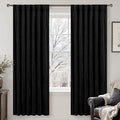 LAMIT Halloween Black Velvet Curtains for Bedroom 72 Inch, Luxury Thermal Room Darkening Drapes Back Tab and Rod Pocket Privacy Blackout Panels for Movie Theater, 2 Panels, 52 x 72 Inch