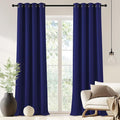 NICETOWN Blackout Drapery Curtain Panel 90 inches Long - Window Treatment Thermal Insulated Grommet Blackout Curtain/Drape for Bedroom Living Room (Navy Blue, 1 Panel, 46 by 90 inches)