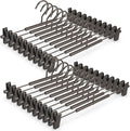 VWV 20-Pack Adjustable Women's Skirt and Pants Hangers, Durable, Space-Saving, Suitable for Jeans, Shorts, Underwear, Sports Bras (Matte Gunmetal)