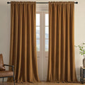 Joydeco Brown Velvet Curtains 102 inch Length 2 Panels, Luxury Blackout Rod Pocket Thermal Insulated Window Curtains, Super Soft Room Darkening Drapes for Living Dining Room Bedroom,W52 x L102 inches