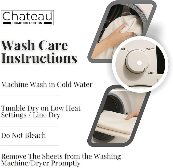 CHATEAU HOME COLLECTION 100% Egyptian Cotton Bed Sheets Twin, 3 Piece 400 Thread Count twinSheet Set Fits Upto 17", Soft & Comfy Sateen Weave, Machine Washable Luxury Bedding- Semolina