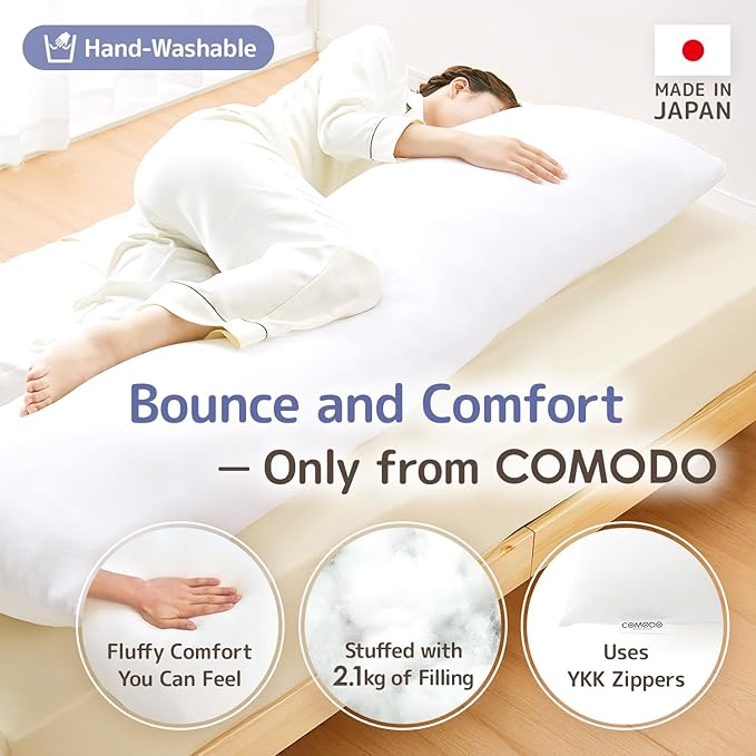 Comodo Body Pillow High Class (Made in Japan / 63 x 20 inch (160 x 50cm)) Dakimakura Pillow for Side Sleepers (Anime/Maternity) - Washable CMD9000
