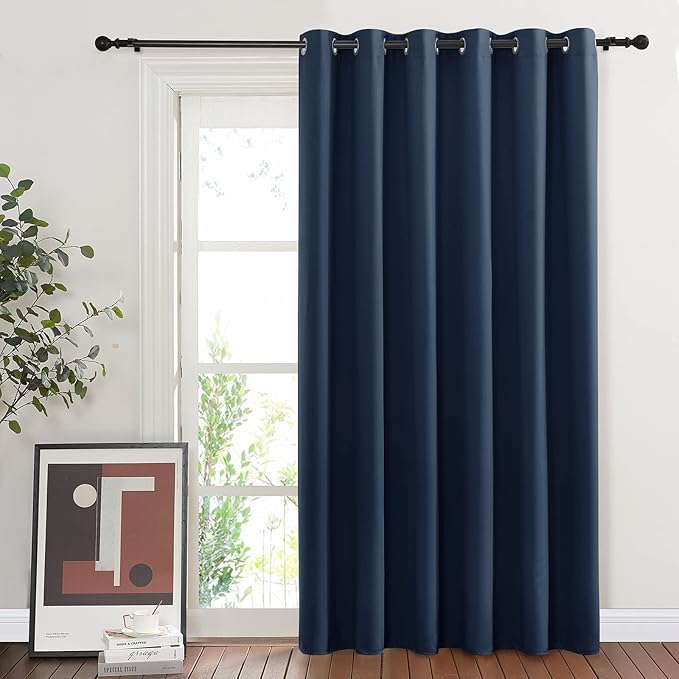 NICETOWN Bedroom Window Blackout Curtain Panel - Thermal Insulated Blackout Drape/Drapery for Loft, Guestroom (Navy, 1 Panel, 80 x 84 inch)