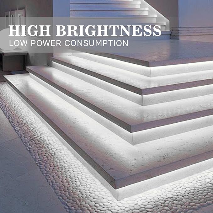 COB LED Strip Lights Cool White,24V Dimmable led Light Strip KIT with Remote and app Control,6000K 25FT/7.5m 8mmwide Ra>90 Cuttable Flexible Strip Lights for Bedroom,Wardrobe,Cabinet
