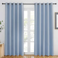 NICETOWN Vintage Blue Blackout Curtains 84 inch Length, Grommet Top Room Darkening Drapes for Bedroom Living Room, Light Blocking Window Covering for Privacy (W66 x L84 Inch, 1 Panel)