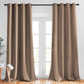 NICETOWN Bedroom Blackout Curtains and Drapes - Window Treatment Thermal Insulated Solid Grommet Blackout Draperies for Living Room (Set of 2 Panels, 52 by 95 Inch, Cappuccino)