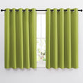 NICETOWN Room Darkening Curtains Panels for Window - Triple Weave Energy Saving Thermal Insulated Solid Grommet Room Darkening Drapes for Kitchen (1 Pair, 66 inches by 54 Inch, Fresh Green)