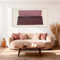 YETHEN WAL Neutral Burgundy Mauve Abstract Wall Art, Hand-Painted Textured Geometric Stripe Canvas Painting, Earth-Tone Minimalist Artwork for Living Room Bedroom Office 20x40 Inch
