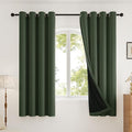 100% Blackout Curtains Thick Soft Curtain 2 Panels Set for Small Bedrooms/Children's Rooms, Linen-Look Textured Full Light Blocking Room Darkening Thermal Insulated Drapes (W52xL54, Olive)