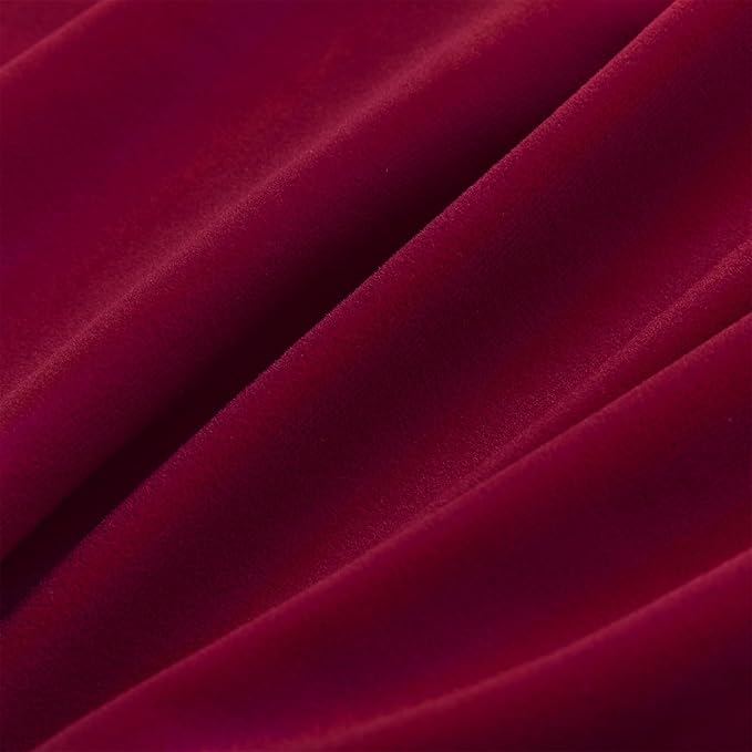 Joydeco Customized Curtains, 100% Blackout Curtains for Bedroom and Living Room, Heavy Duty Luxury Thermal Insulated Red Velvet Curtains Rod Pocket & Back Tab 1 Panel, Custom Size