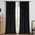 Joydeco Black 100% Blackout Curtains 120 Inch 2 Panels, Luxury Thermal Insulated Black Velvet Curtains for Bedroom Living Room, Soundproof Blackout Window Drapes, Rod Pocket & Back Tab (52W x 120L)