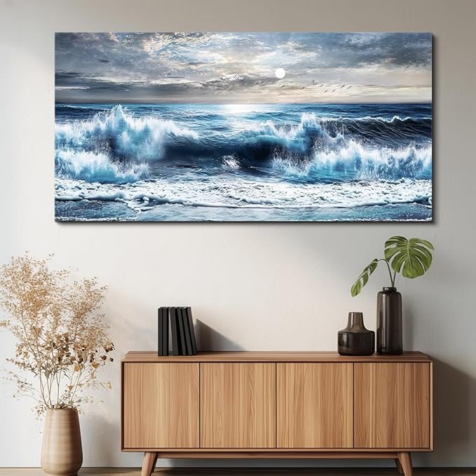 ERQINHUA Large Canvas Wall Art For Living Room Wall Decor For Office Bedroom Mural Wall Pictures Artwork Marine Landscape Painting Hotel Room Aesthetic Printed picture artworks Home Decor 30"x60"