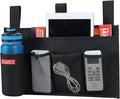 Zafit Hanging Bedside Caddy, Bedside Storage Organizer for Magazine, Phone, Remote control (5 Pockets-Black)