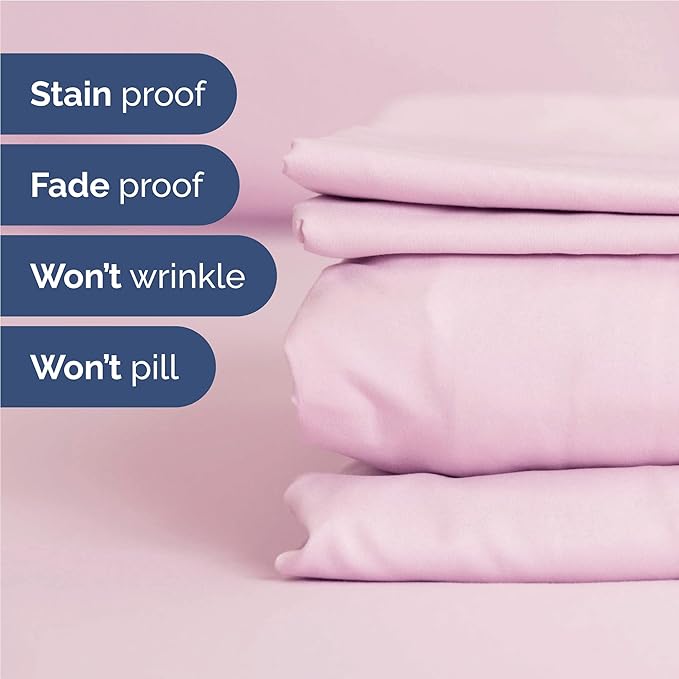 Full 6 Piece Sheet Set - Cooling, Comfy & Breathable - Hotel Luxury Bedding, Includes Fitted Sheet for Women, Men, Kids & Teens - 1 Flat, 1 Fitted Sheet, 4 Pillowcases with Deep Pockets - Light Pink
