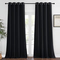 NICETOWN Blackout Bedroom Window Curtain Drape - (52 by 120 inches, Black, Sold as 1 Panel) Thermal Insulated Solid Grommet Drape for Hall/Dining Room