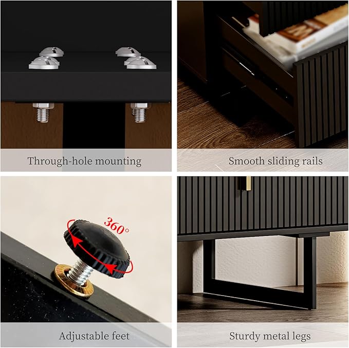 Modern Chest of Drawers with 9 Drawers,Deep Drawers,Clothes Organizer,Large Storage Cabinet for Living Room, Bedroom,Hallway,with Anti-Tipping Device,Dark