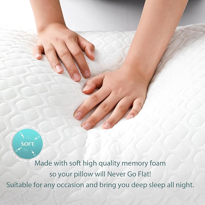 Extra Long Body Pillow Memory Foam 180x50cm – Firm King Size Body Pillows for Adults – with Cooling Cover 20 x 70 inches