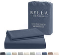 Bella Coterie Luxury Bamboo Viscose Queen Size Duvet Cover Set | 100% Organically Grown | Corner Ties | Ultra Soft | Cooling | Two Pillow Shams | 90 x 94 | No Insert [Slate Blue]