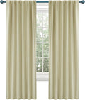 Deconovo Blackout Curtains, Thermal Insulated, W52 x L54 2 Panels, Back Tab, Machine Washable, Room-Darkening Drapes for Bedroom/Living Room Beige