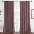 NICETOWN Patio Blackout Curtain Panels - Extra Wide Sliding Door Thermal Insulated Drape, Privacy Room Divider Curtain for Bedroom Office (Dry Rose, 66 x 118 Inch Long)