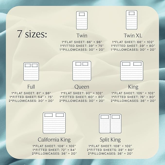LuxClub 4 PC California King Sheet Set, Deep Pockets Wrinkle Free Cooling Bed Sheets Hotel Bedding for Women, Men, Includes 1 Fitted Sheet, 1 Flat Sheet and 2 Pillowcases-Aqua