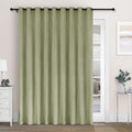 Macochico 100" Wx84 L Green Tint Full Blackout Curtains for Sliding Door, Thermal Insulated Drapery for Living Room Bedroom Windows Patio Door, Modern Chenille Grommet Curtains with Tieback 1 Panel