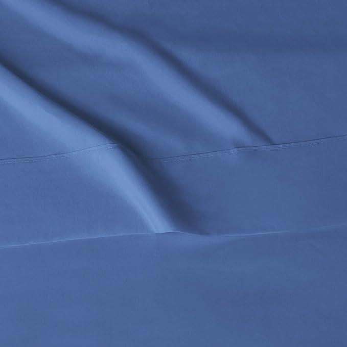 Amazon Basics Lightweight Ultra-Soft Breathable Easy Care Microfiber 3-Piece Bed Sheet Set with 14-Inch Deep Pockets, Twin XL, Dutch Blue, Solid