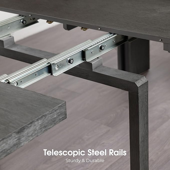 Transformer Table - Solid Wood Extendable Dining Table, Seats 2-12, Extendable Dining Room Table, Space-Saving Furniture, Expandable Dining Furniture (Dark Grey, Table + Bench + Coffee Table)