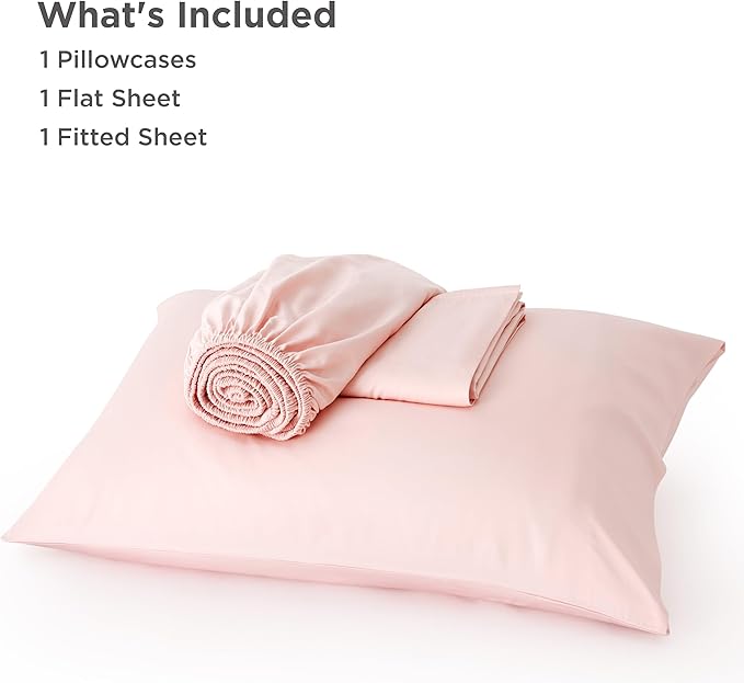 Bedsure Cooling Sheets Twin XL, Rayon Derived from Bamboo, Breathable & Soft Twin XL Sheet Sets, Deep Pocket Up to 16 Inches, Hotel Luxury Silky Dorm Bedding for Hot Sleepers, Pink