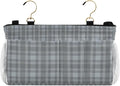 Bedside Caddy Hanging Bunk Bed Caddy Bed Organizer Hanging Pocket with 2 Hooks Bedside Storage Organizer Pocket Bag Holder Grey Plaid