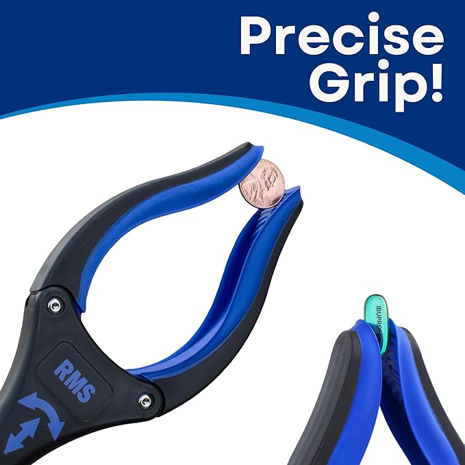 RMS 34 Inch Extra Long Reacher Grabber - Foldable Gripper and Reaching Tool with Rotating Jaw