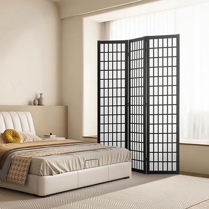 VEVOR Room Divider, 3 Panel Japanese Room Divider, Wood Folding Privacy Screen Indoor, Japanese Partition Dividers Portable Decoration Screens, for Room Separation Home Office Restaurant & Bedroom