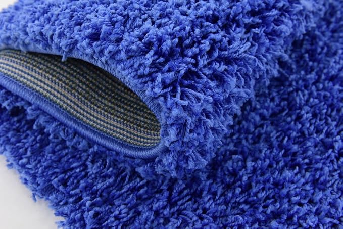 Unique Loom Solid Shag Collection Area Rug (3' 3" x 5' 3" Rectangle, Periwinkle Blue)