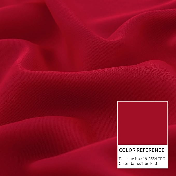 BGment Christmas 100% Blackout Curtains Thermal Insulated with Liner for Living Room Decoration - Grommet Double Layer Energy Saving Bedroom Curtain Drapes (52 x 84 Inches, Red, 2 Panels)