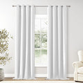 ChrisDowa 100% Blackout Pure White Solid Curtains 120 Inches Long 2 Panels for Bedroom Living Room,Farmhouse Room Darkening Thermal Insulated Soundproof Grommet Top Window Treatment Drapes,52x120