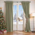Lazzzy Velvet Blackout Curtains Thermal Insulated Room Window Drapes Super Soft Luxury Curtains for Living Room Bedroom Rod Pocket 2 Panels, Olive Sage, 62" W x 120" L