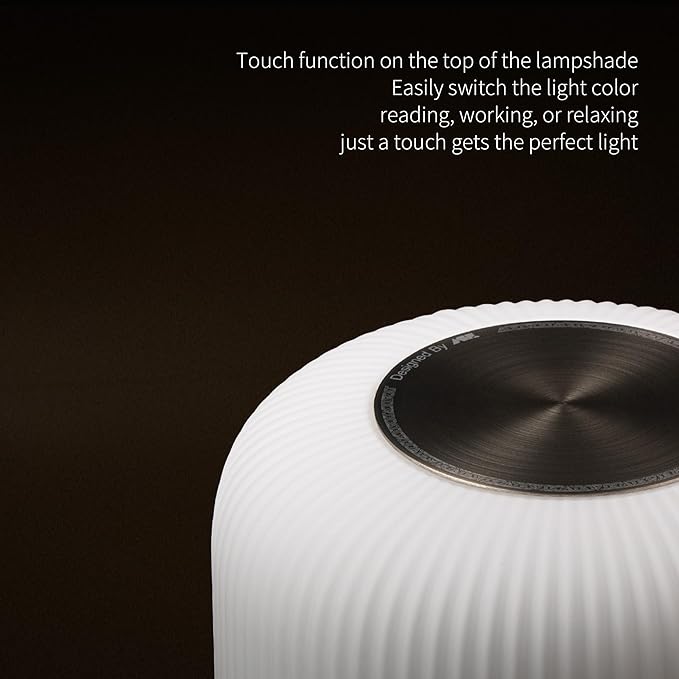 Aisilan Portable Opal Glass Lantern Table Lamp with Touch Control, 3W 3CCT Rechargeable Dimmable Motion Sensor Table Lamp for Headboard, Bookshelf, Corner