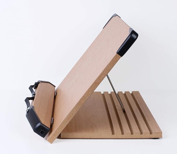 A+ Book Stand BS1500 11.8x8.5 Portable Adjustable Foldable Bookstand Holder for Reading Hands Free Large Thick Heavy Textbooks Cookbooks Tablets