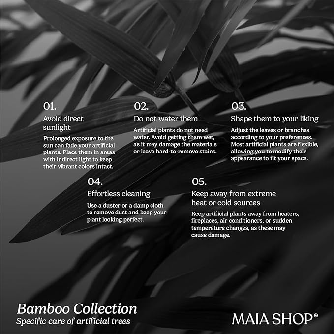 Maia Shop 3ft 5in Artificial Bamboo Tree Plant for House, Apartment or Office – Realistic Fake Indoor Plants for Living Room, Bedroom, Bathroom, Entryway or Patio – Faux Greenery for Home Décor