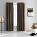 DONREN 2 Panels 84 inch Length Chocolate Brown Blackout Curtain Panels for Bedroom - Rod Pocket Room Darkening Thermal Insulated Drapes Curtains for Living Room (42 x 84 Inches Long)