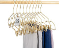 16.5" Adult Gold Metal Clips Pants Coat Clothes Hangers,30 Pack Coat Suit Closet Storage Display,Space Saving Standard Size Adult Clothing for Home Garment Clothes Shop