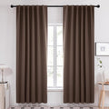Deconovo Blackout Curtains, Thermal Insulated, W52 x L95 2 Panels, Back Tab, Machine Washable, Room-Darkening Drapes for Bedroom/Living Room Brown