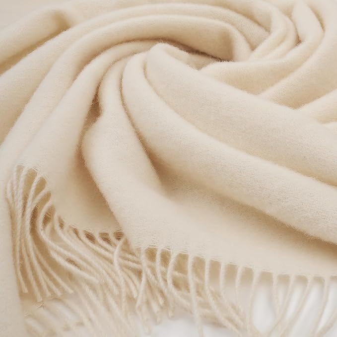 | Wool Blanket/Throw | 100% New Zealand Wool | Perfect for Home and Outdoors | Virgin Wool Throw with Fringes 55"x79"(140 x 200 cm)