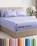 Extra Deep Cal King Sheet Set - 6 Piece Breathable and Cooling Sheets - Hotel Luxury Bed Sheets Set - Easy Fit - Soft, Wrinkle Free and Comfy Sheets Set - Lavender Sheet Set with Extra Deep Pockets